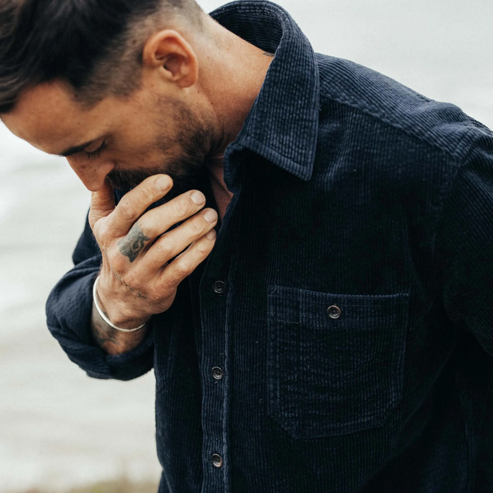 The Utility Shirt in Dark Navy Crepe Cord sold by Taylor Stitch product image thumbnail 3