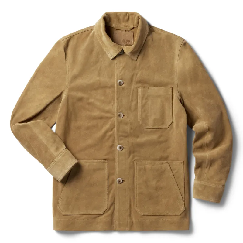 The Ojai Jacket in Cognac Suede sold by Taylor Stitch