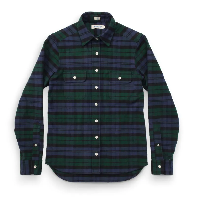 The Sierra Shirt in Blackwatch Plaid sold by Taylor Stitch
