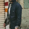 The Chore Jacket in Navy Dry Wax Canvas sold by Taylor Stitch