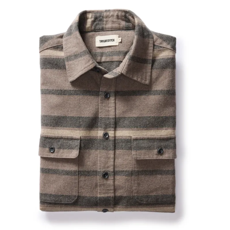 The Yosemite Shirt in Graystone Heather Stripe sold by Taylor Stitch