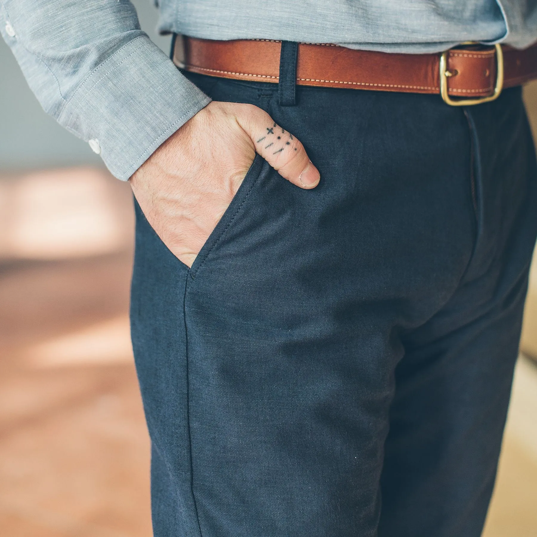 The Telegraph Trouser in Navy sold by Taylor Stitch product image thumbnail 5
