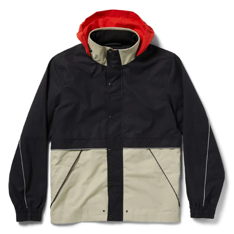 The Navigator Jacket in Natural and Navy Colorblock sold by Taylor Stitch