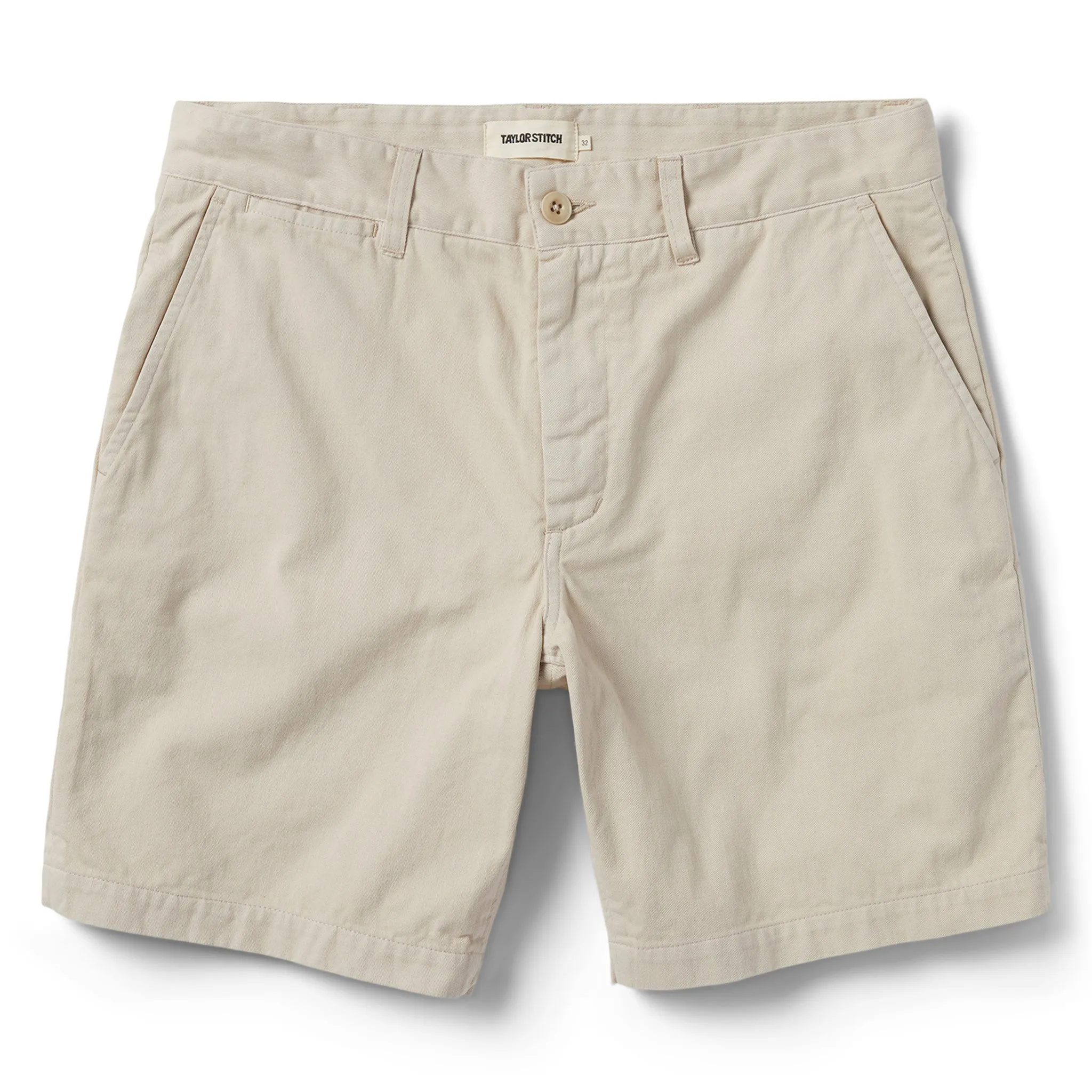 The Foundation Short in Natural Twill sold by Taylor Stitch