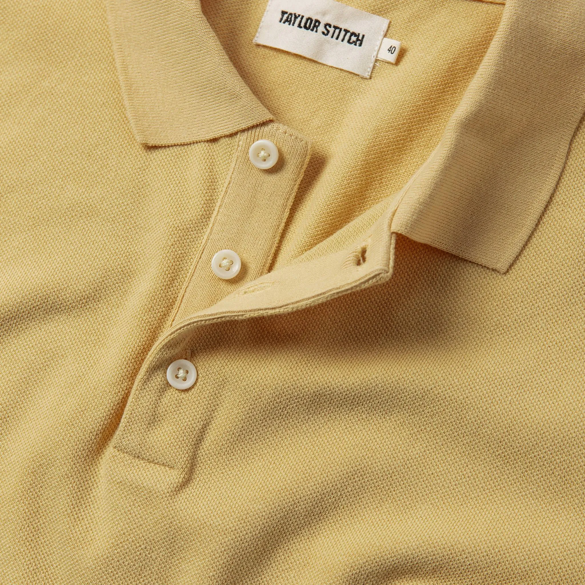 The Pique Polo in Straw sold by Taylor Stitch product image thumbnail 5