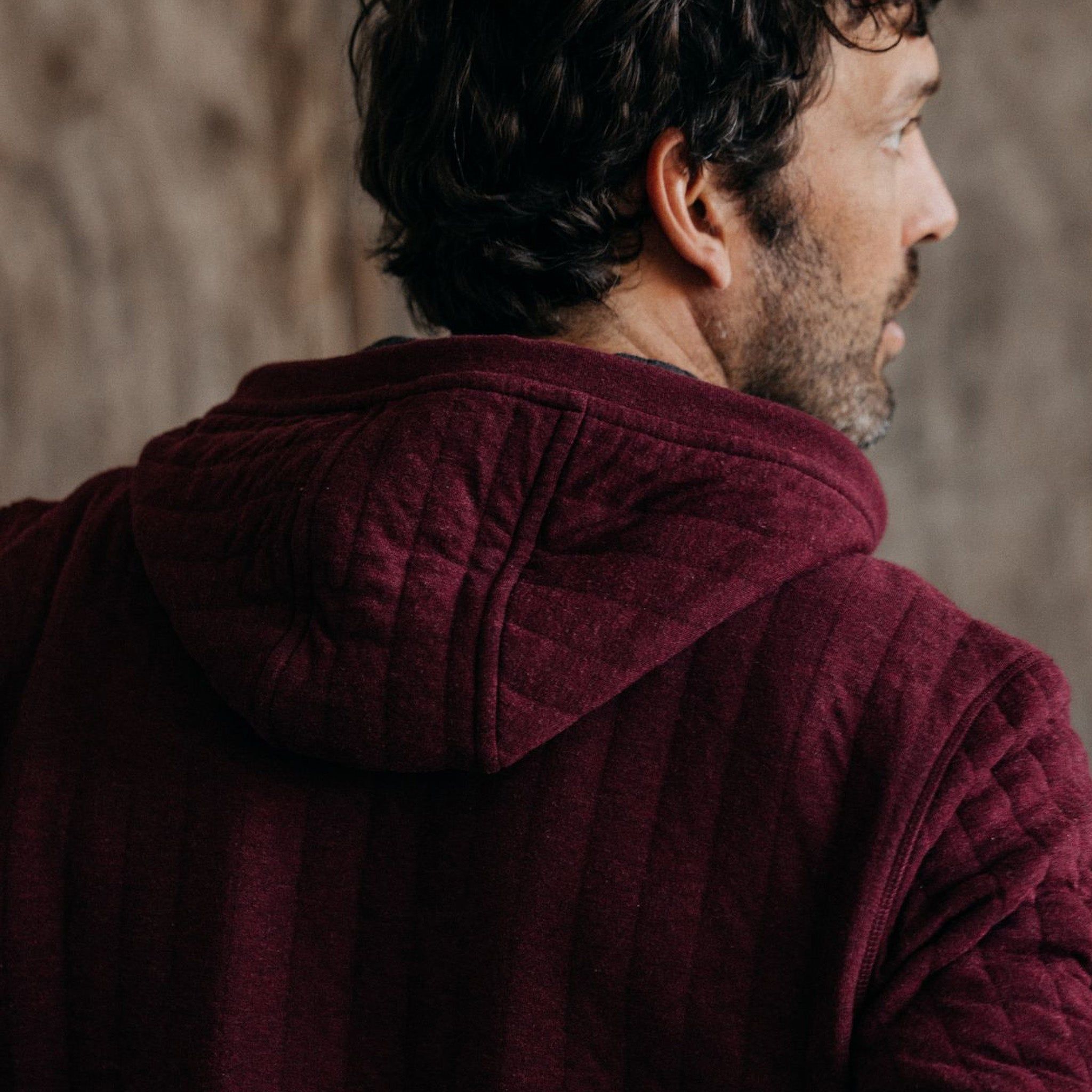 The Apres Zip Hoodie in Burgundy Quilt sold by Taylor Stitch product image thumbnail 4