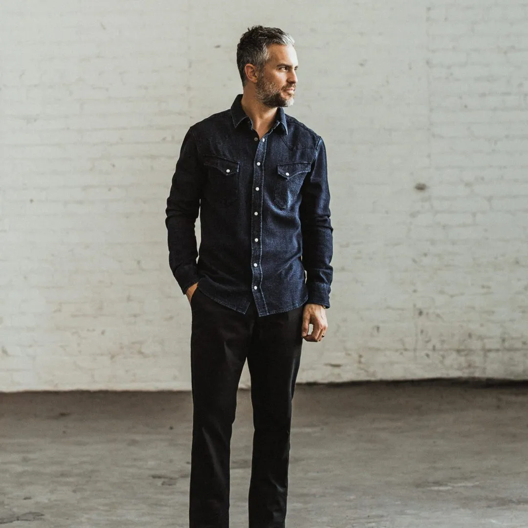 The Western Shirt in Indigo Crepe sold by Taylor Stitch product image thumbnail 5