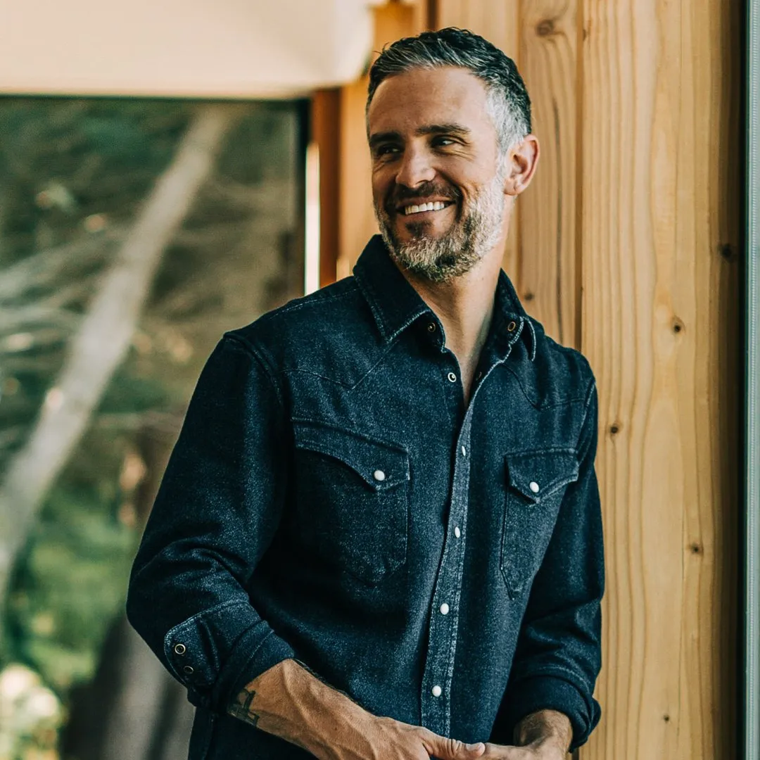 The Western Shirt in Indigo Crepe sold by Taylor Stitch product image thumbnail 2