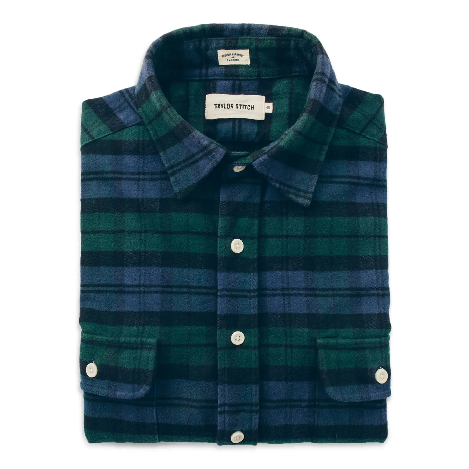 The Yosemite Shirt in Blackwatch Plaid sold by Taylor Stitch