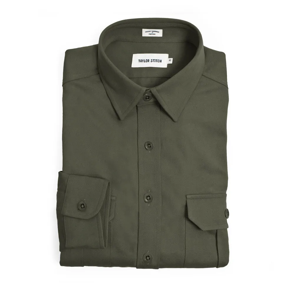 Olive Twill Highlands Shirt sold by Taylor Stitch