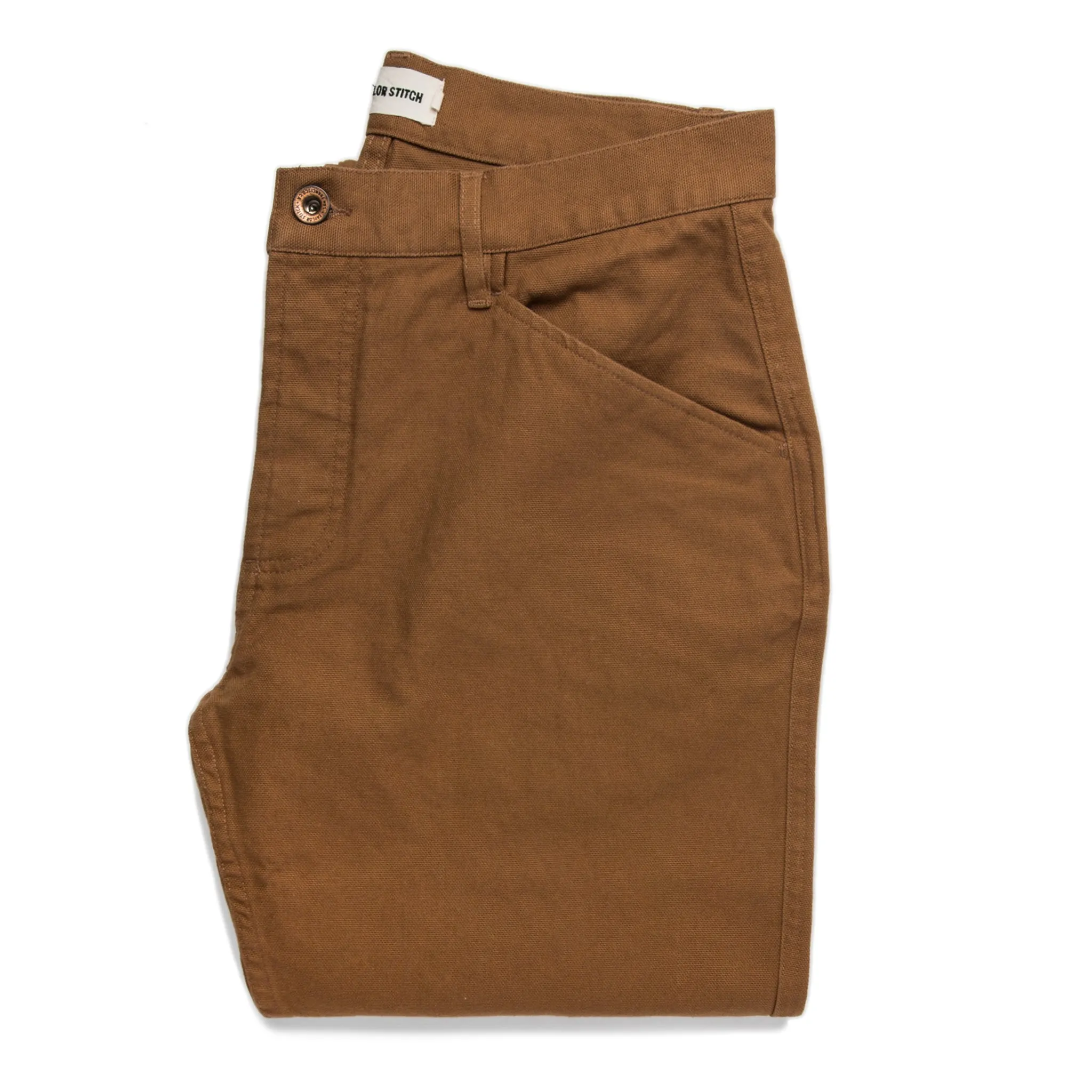 The Camp Pant in Washed Sawdust sold by Taylor Stitch