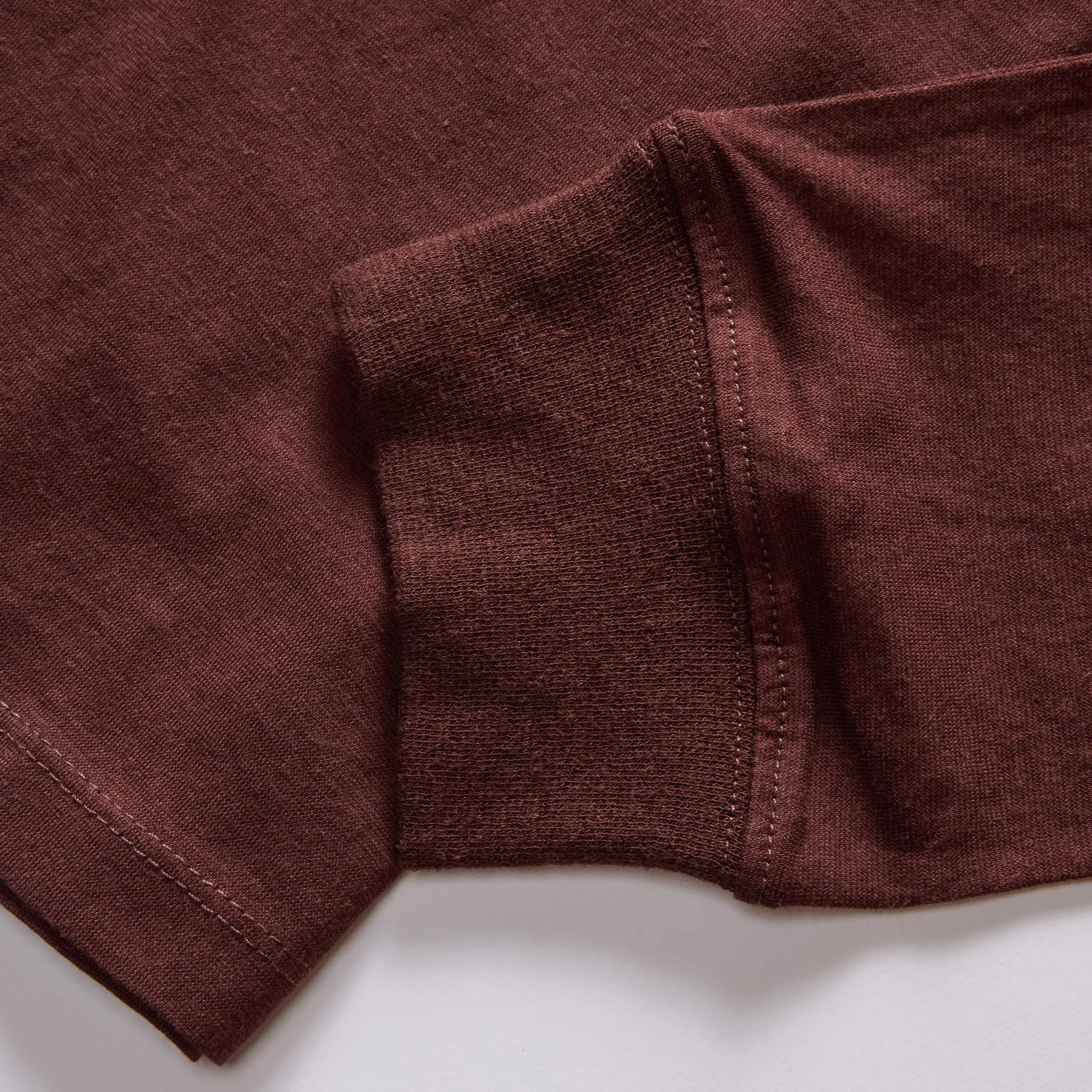 The Cotton Hemp Long Sleeve Tee in Burgundy sold by Taylor Stitch product image thumbnail 5