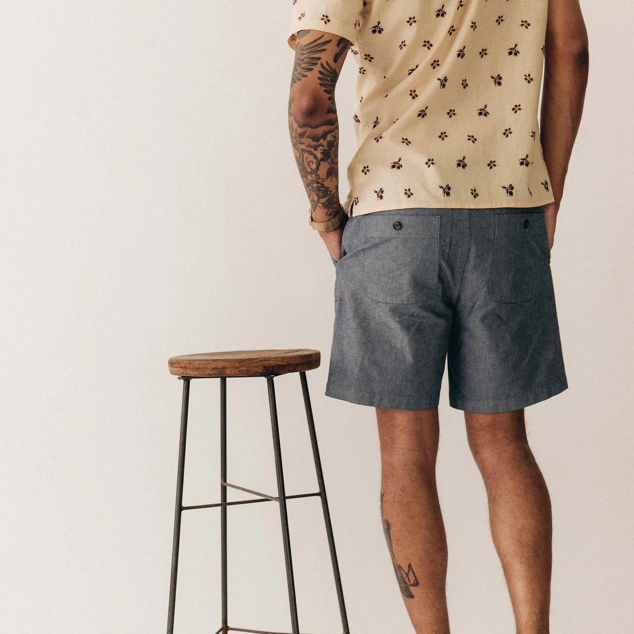 The Apres Short in Indigo Chambray sold by Taylor Stitch product image thumbnail 4