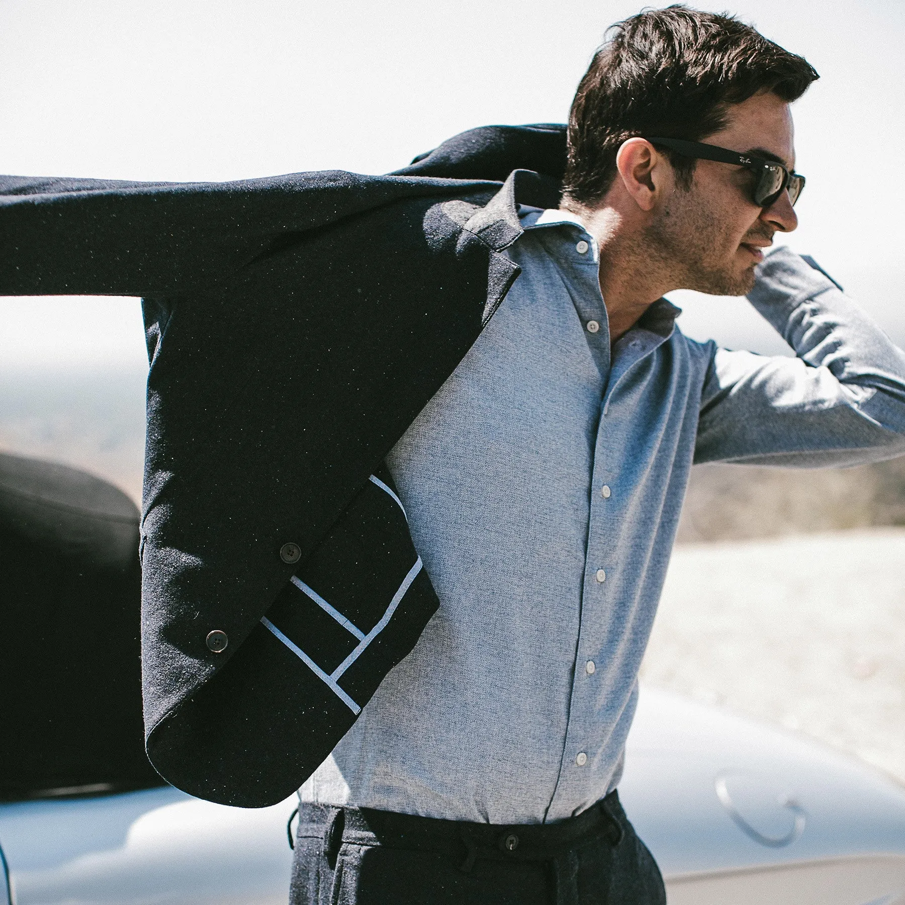 The Telegraph Jacket in Navy Donegal sold by Taylor Stitch product image thumbnail 2