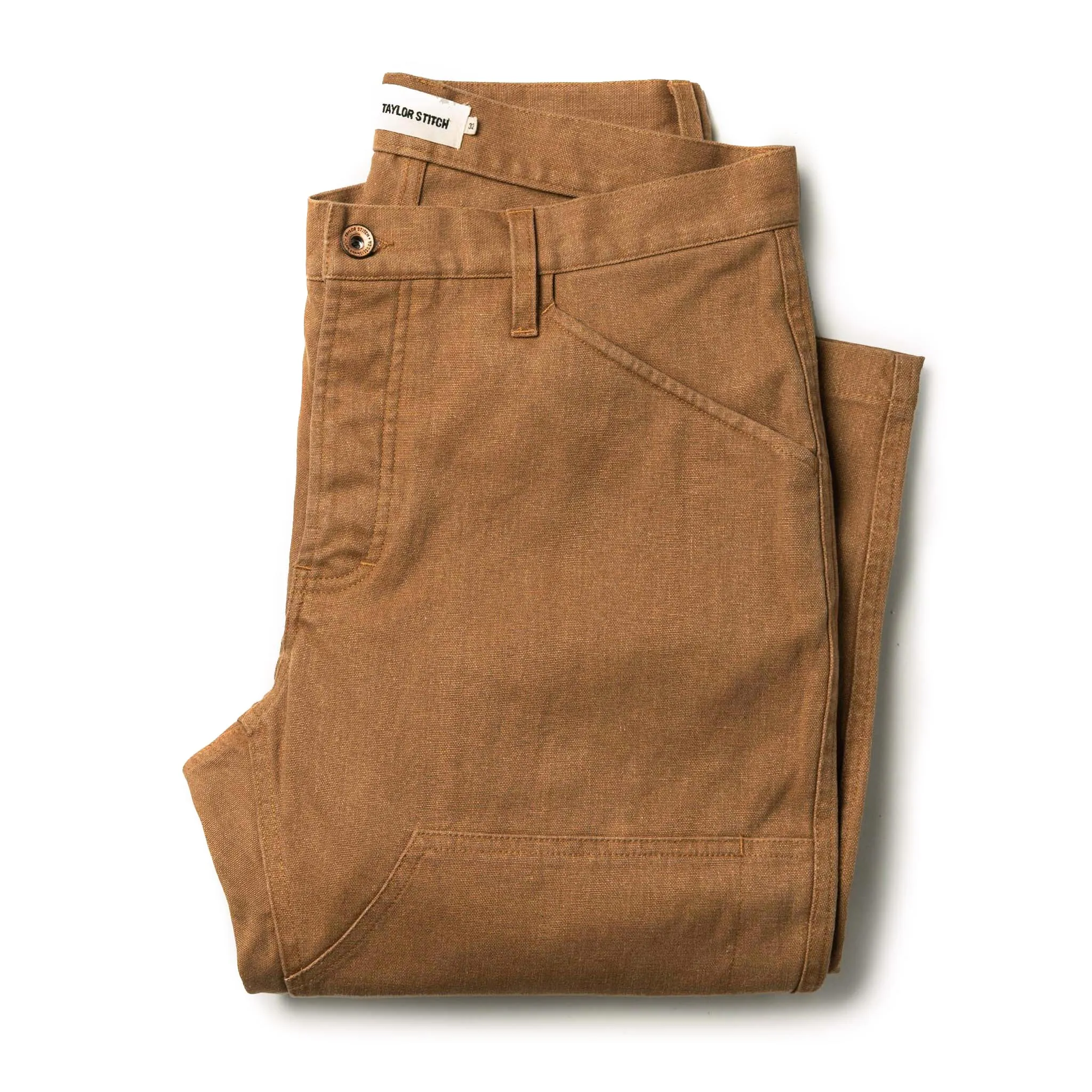The Chore Pant in Tobacco Boss Duck sold by Taylor Stitch