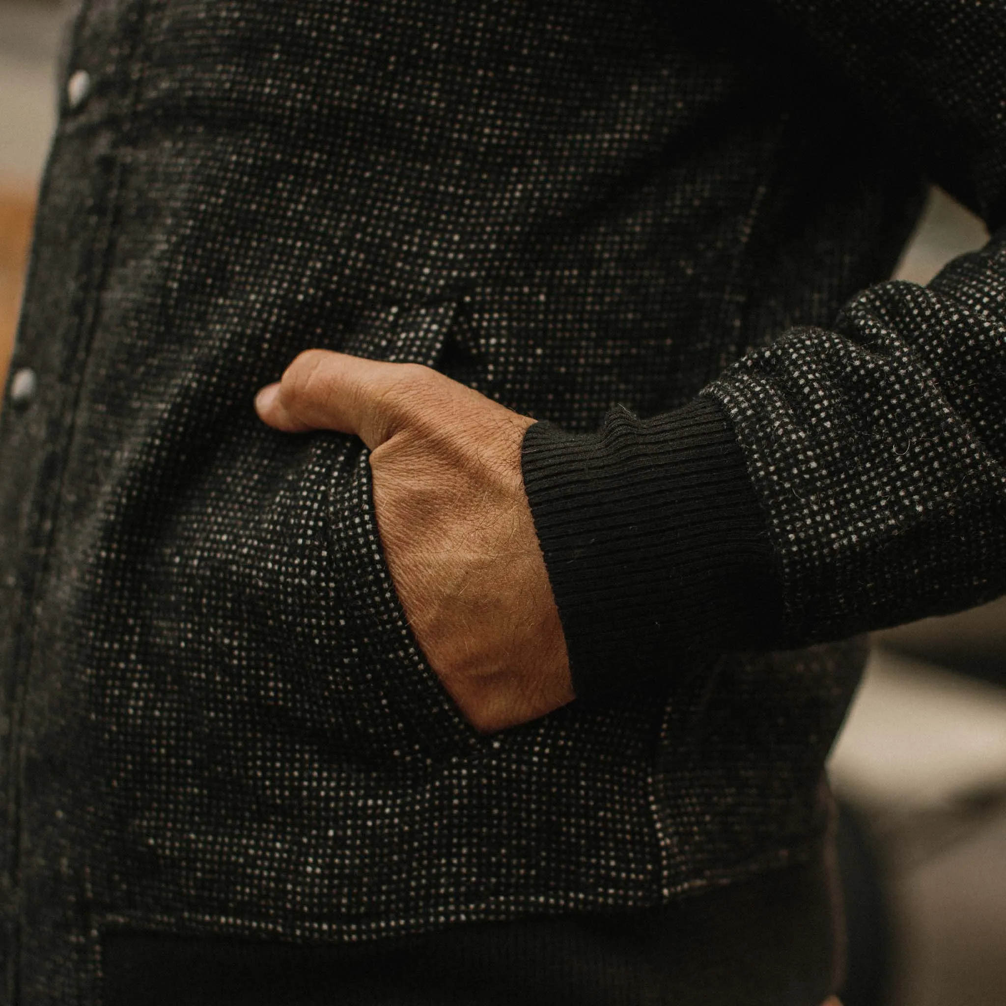 The Bomber Jacket in Charcoal Wool sold by Taylor Stitch product image thumbnail 3