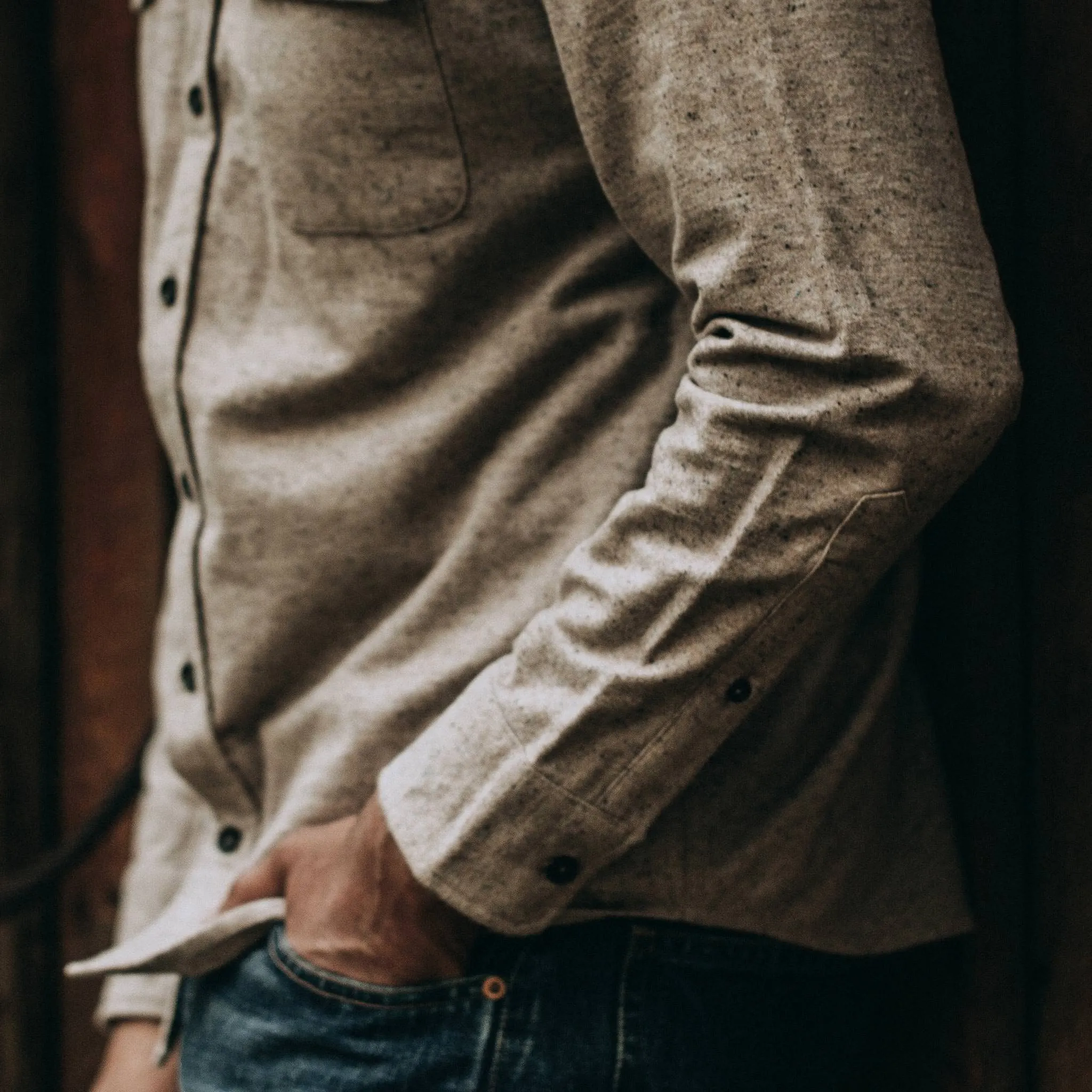 The Yosemite Shirt in Oat Donegal sold by Taylor Stitch product image thumbnail 5