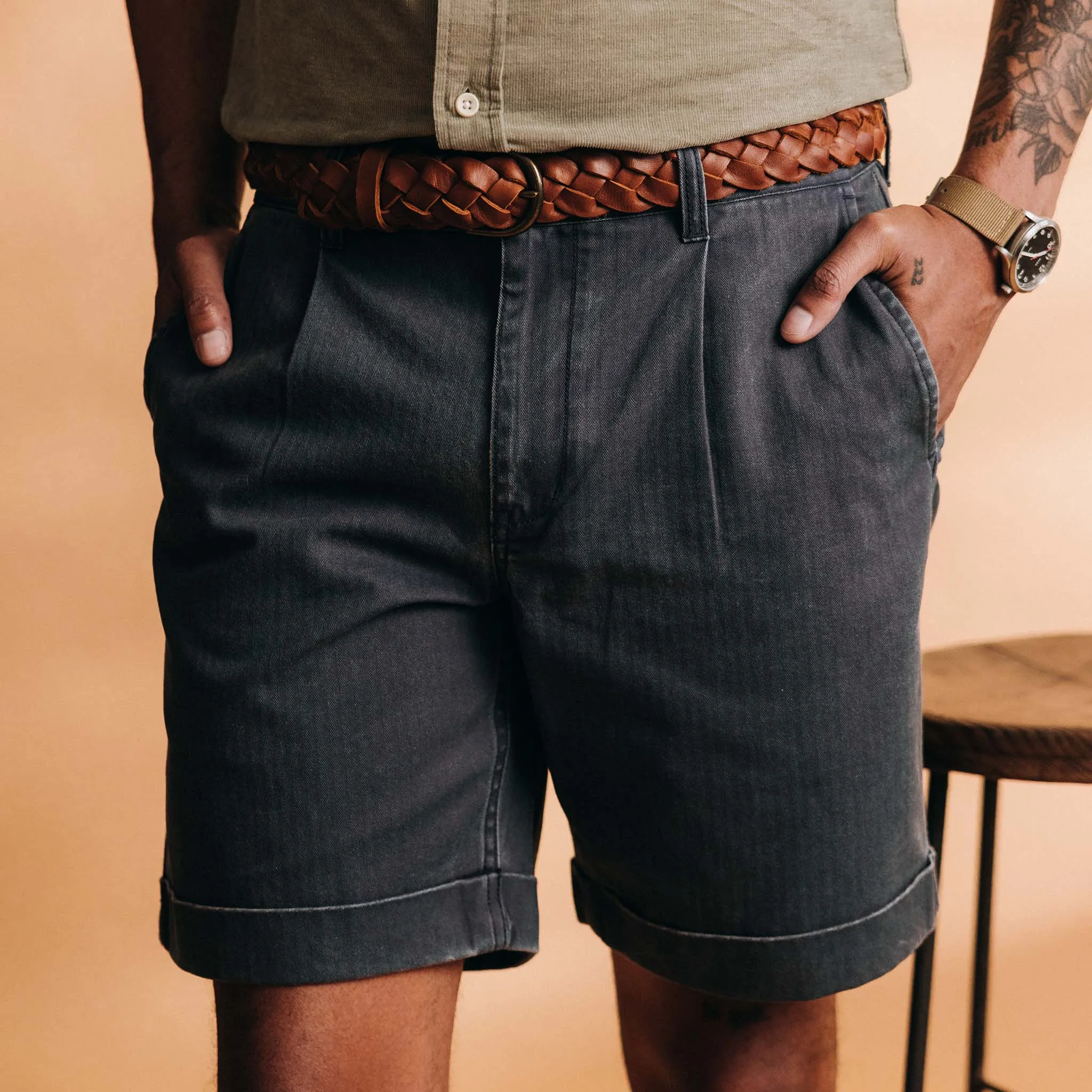 The Matlow Short in Dark Navy Herringbone sold by Taylor Stitch product image thumbnail 3