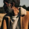 The Wright Jacket in Camel Shearling Leather sold by Taylor Stitch