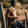The Wright Jacket in Camel Shearling Leather sold by Taylor Stitch