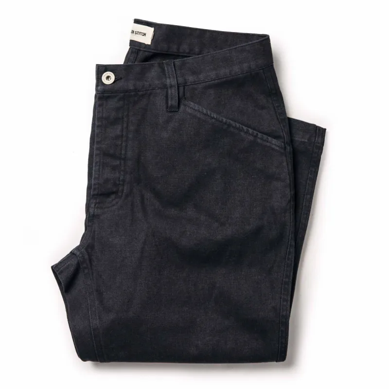 The Camp Pant in Coal Boss Duck sold by Taylor Stitch