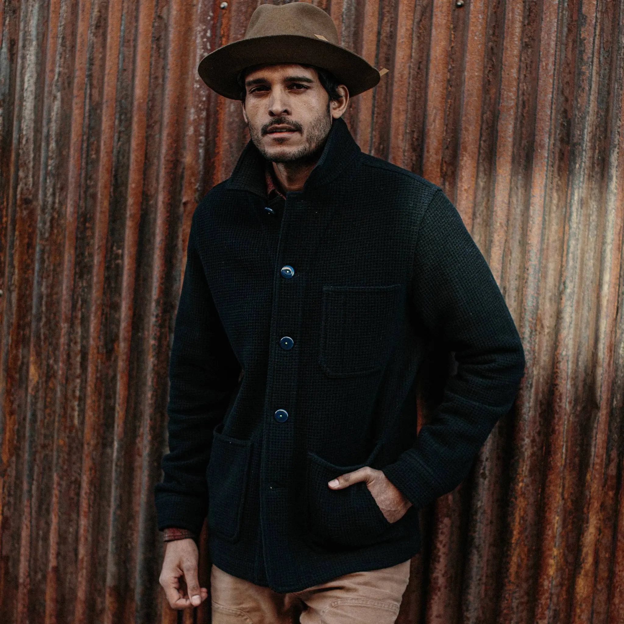 The Ojai Jacket in Navy Waffle Wool sold by Taylor Stitch product image thumbnail 2