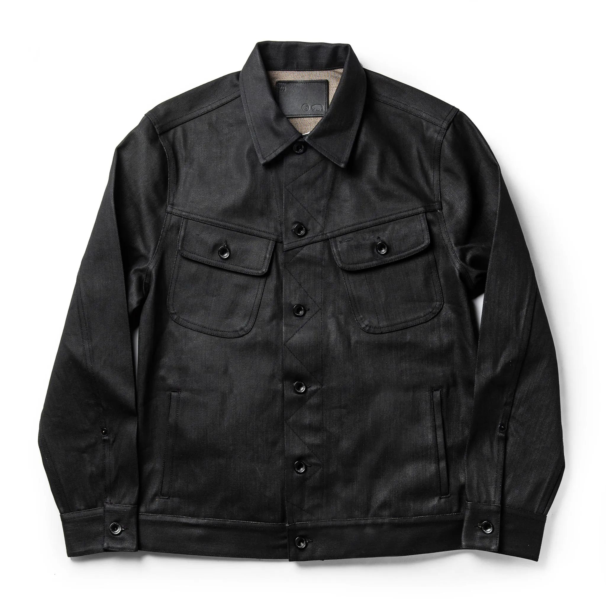 The Long Haul Jacket in Black Over-dye Selvage sold by Taylor Stitch