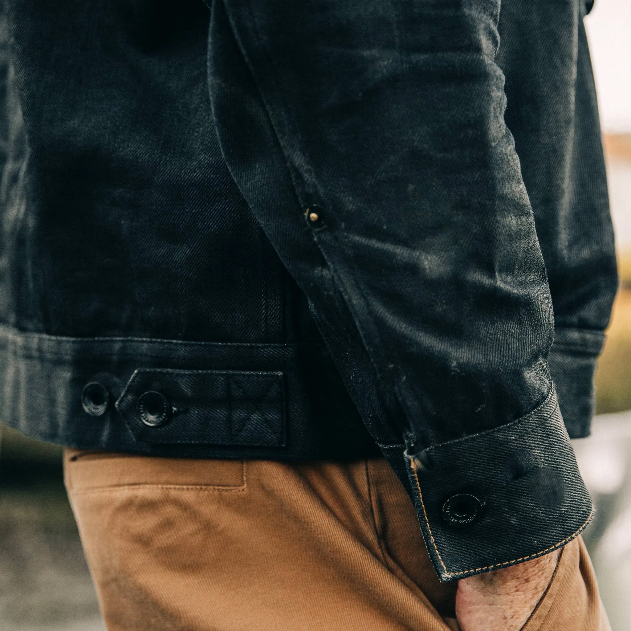 The Long Haul Jacket in Black Over-dye Selvage sold by Taylor Stitch product image thumbnail 5