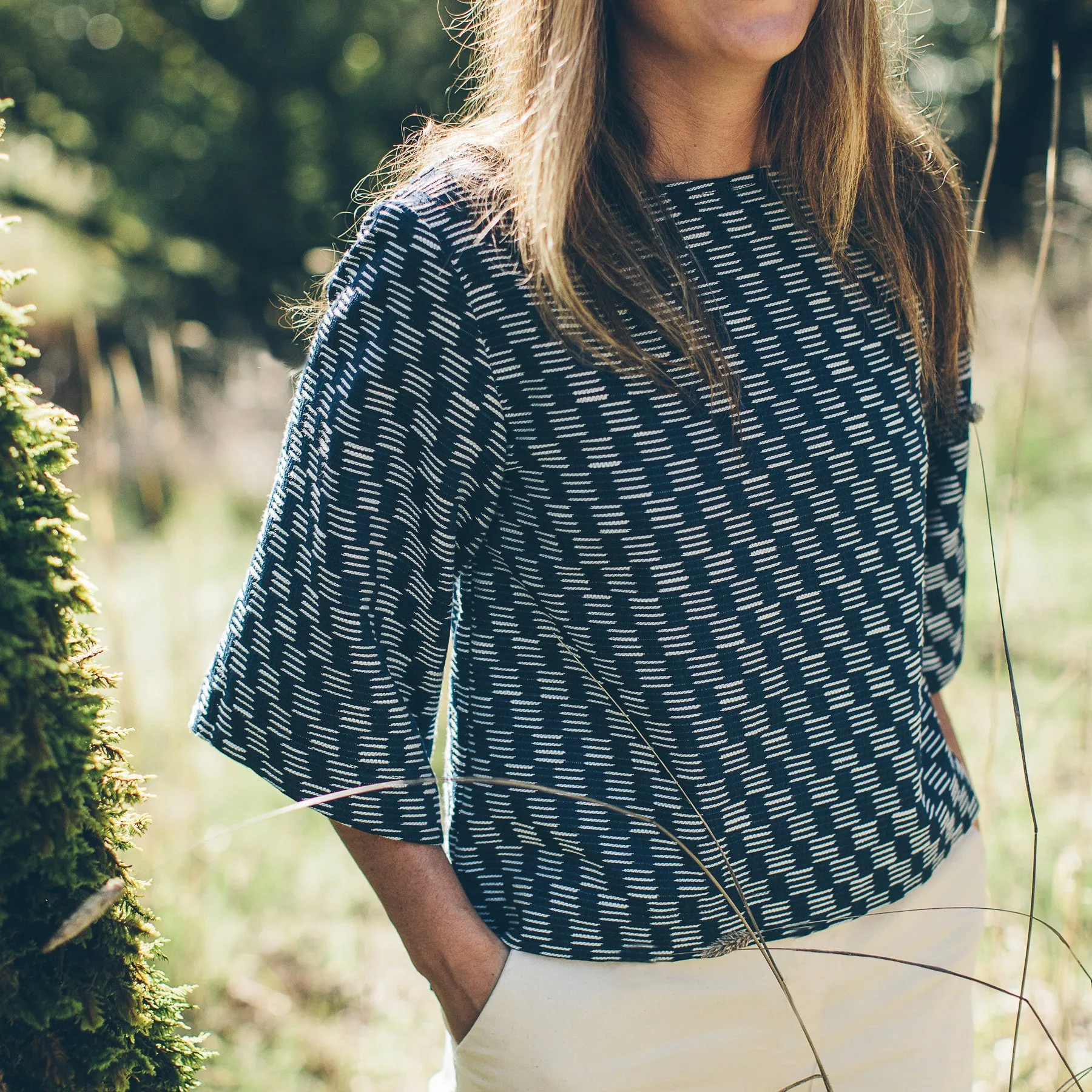 The Sonoma Top in Indigo Jacquard sold by Taylor Stitch product image thumbnail 4