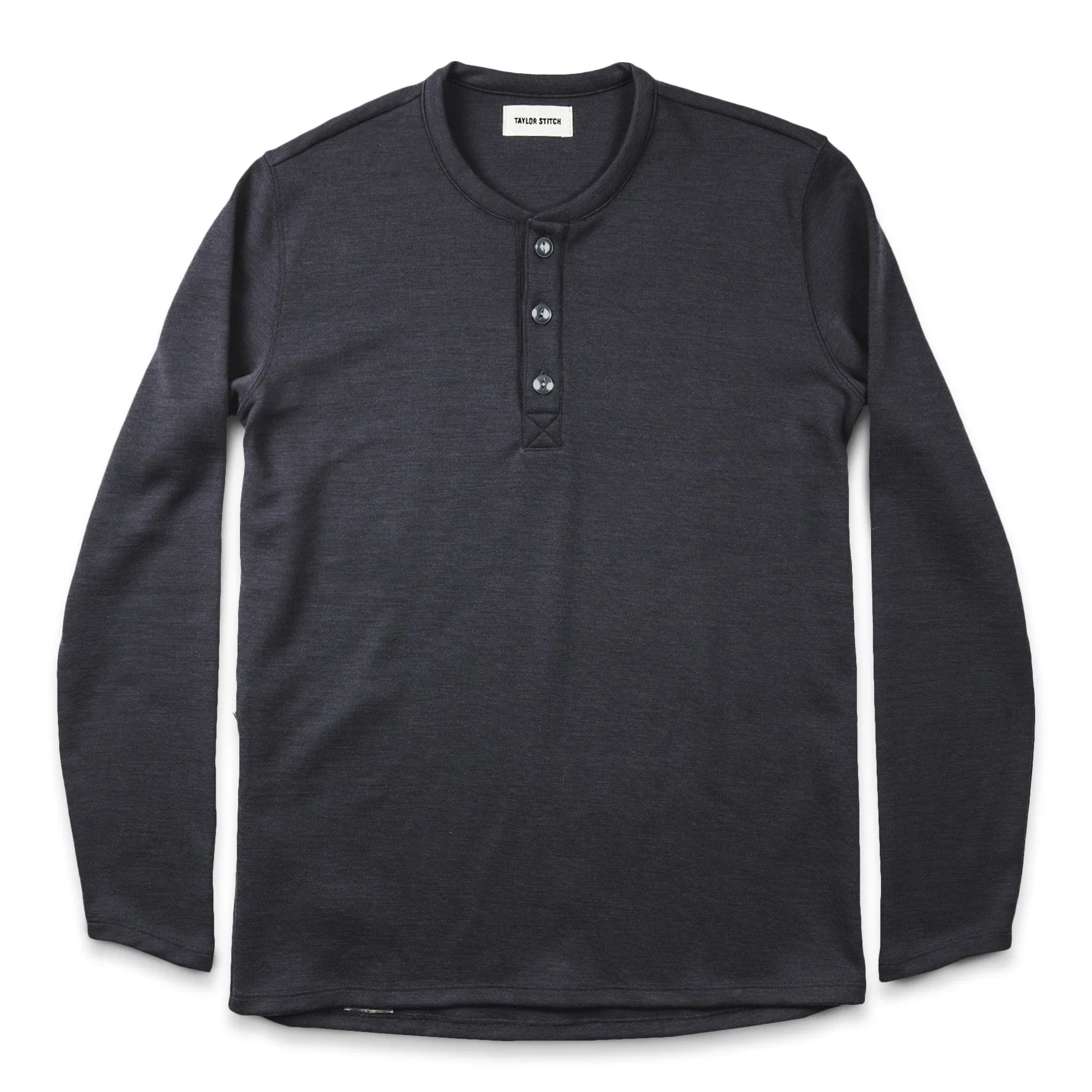 The Merino Henley in Charcoal sold by Taylor Stitch
