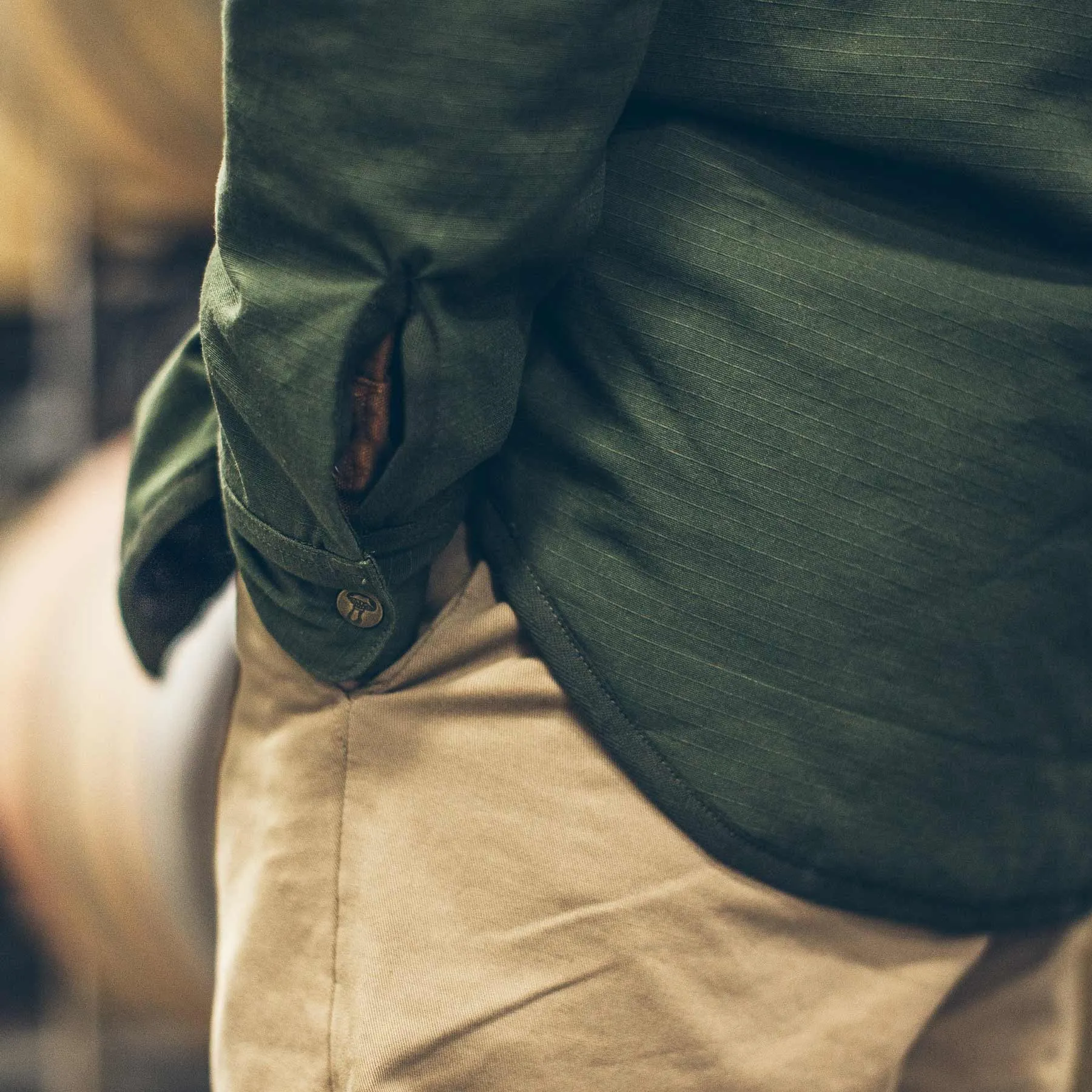 The Chore Jacket in Army Ripstop Canvas sold by Taylor Stitch product image thumbnail 5