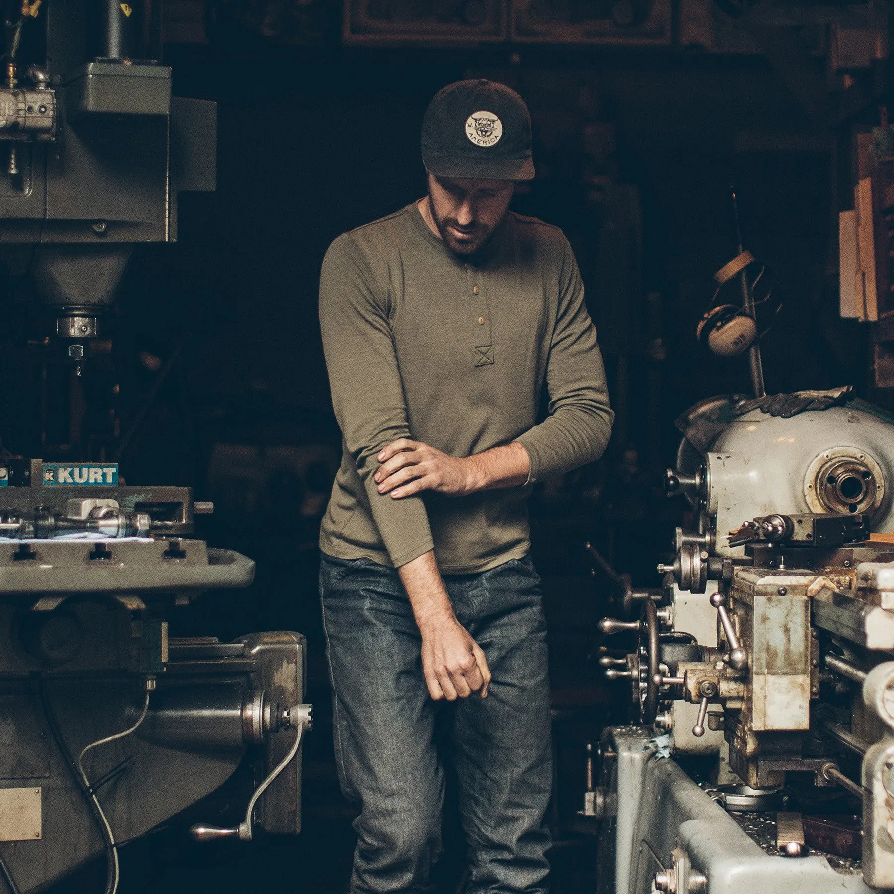 The Merino Henley in Army sold by Taylor Stitch product image thumbnail 4