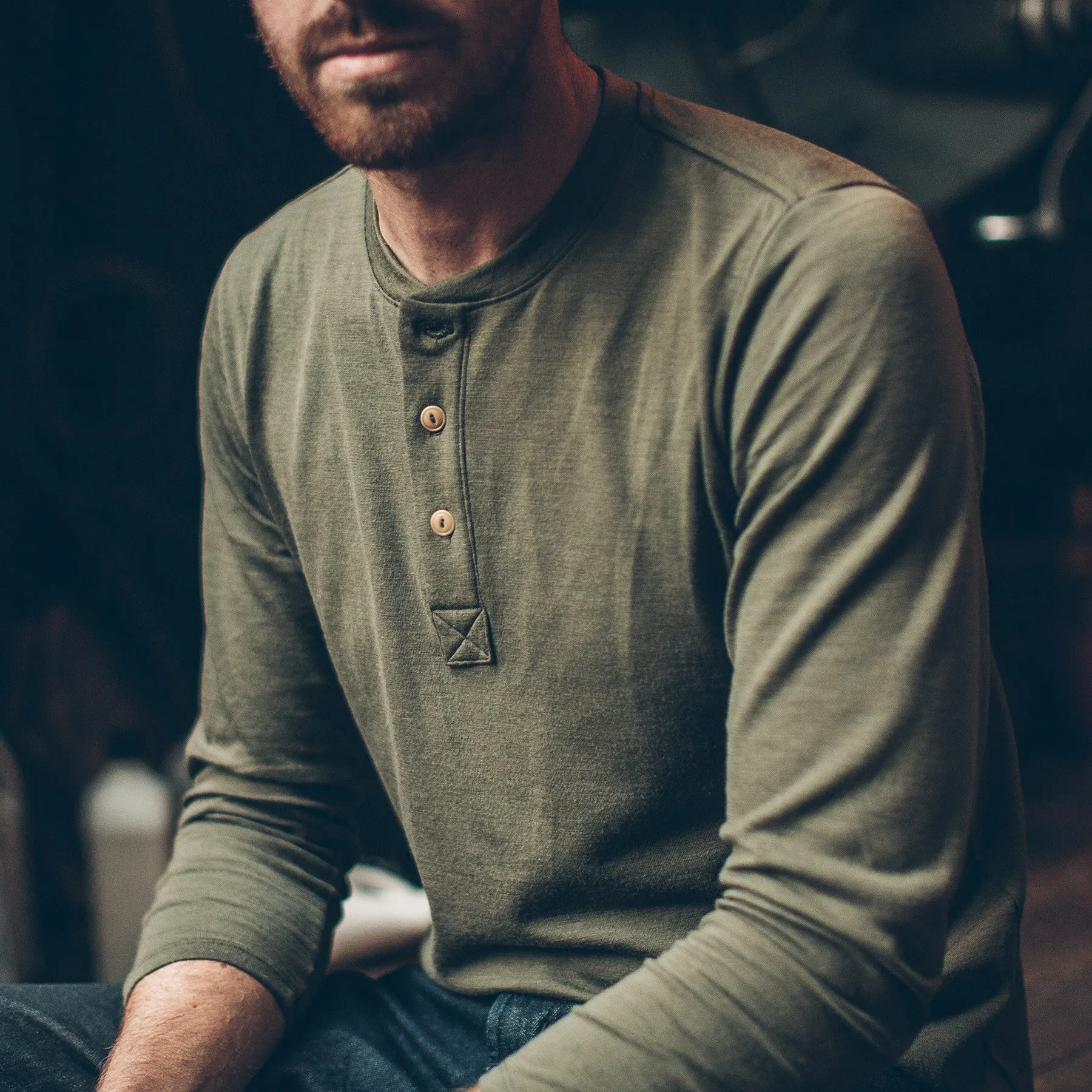 The Merino Henley in Army sold by Taylor Stitch product image thumbnail 5