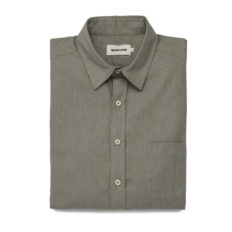 The California in Olive Hemp Poplin sold by Taylor Stitch