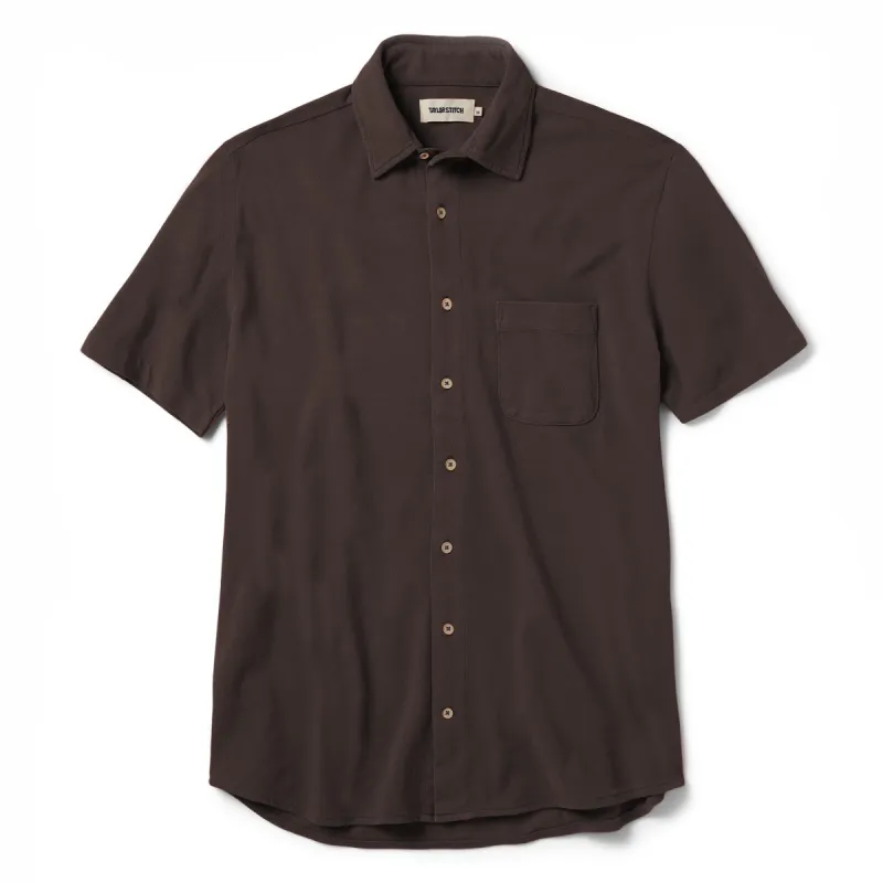The Short Sleeve California in Espresso Pique sold by Taylor Stitch