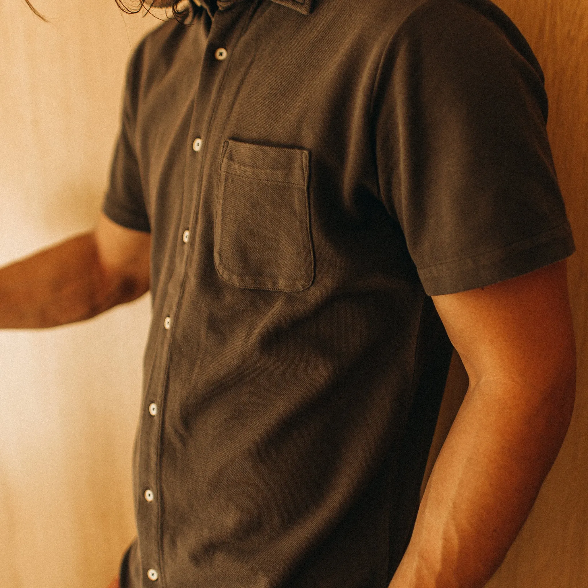 The Short Sleeve California in Espresso Pique sold by Taylor Stitch product image thumbnail 3