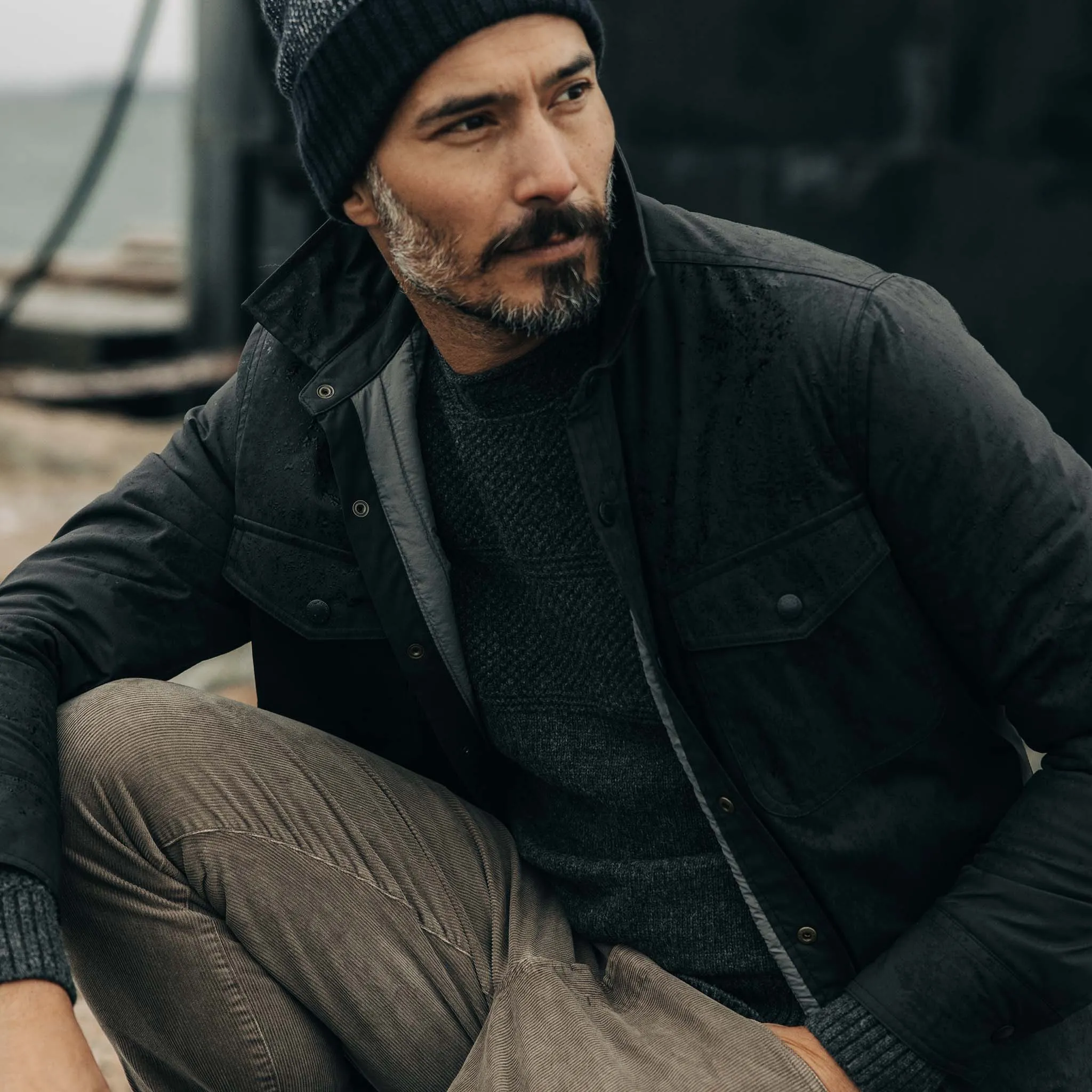 The Lined Maritime Shirt Jacket in Coal sold by Taylor Stitch product image thumbnail 4