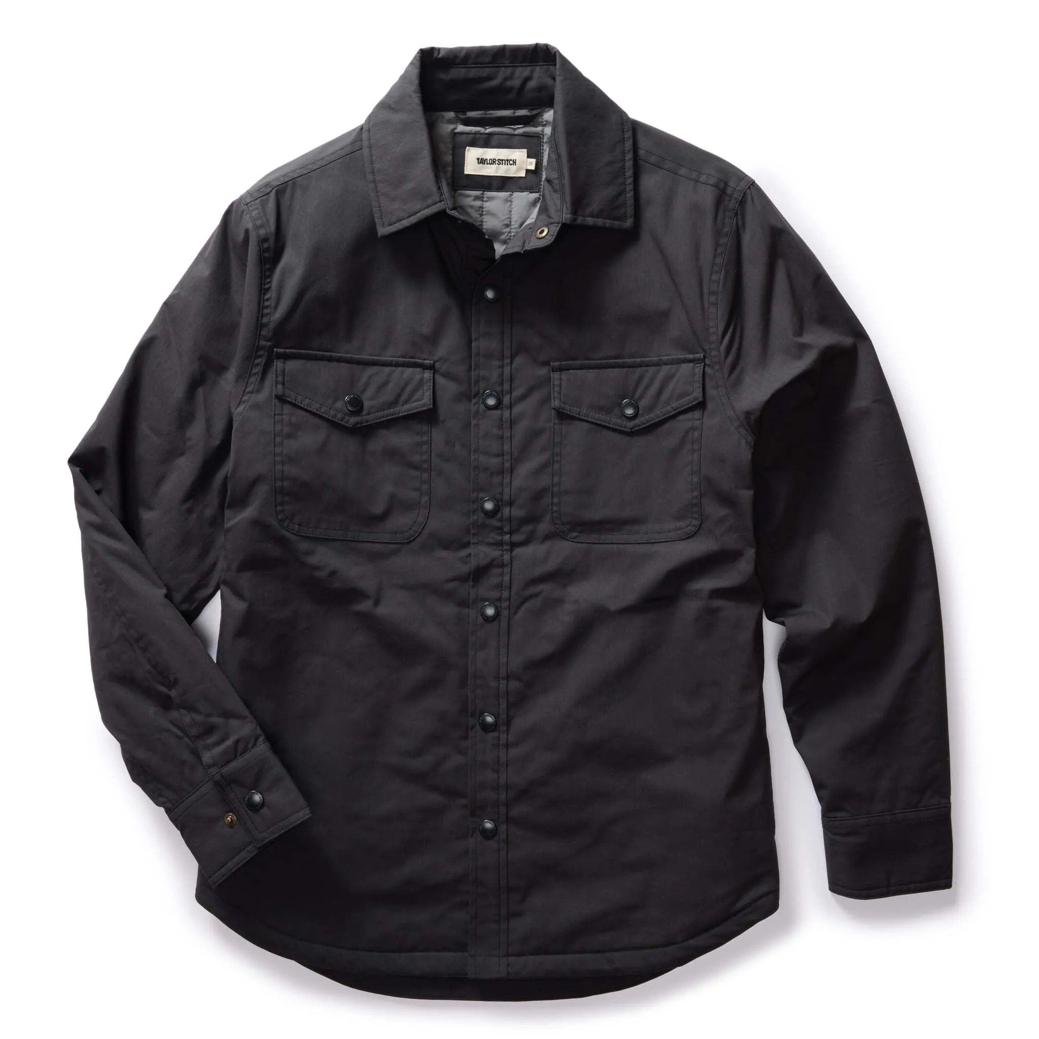 The Lined Maritime Shirt Jacket in Coal sold by Taylor Stitch