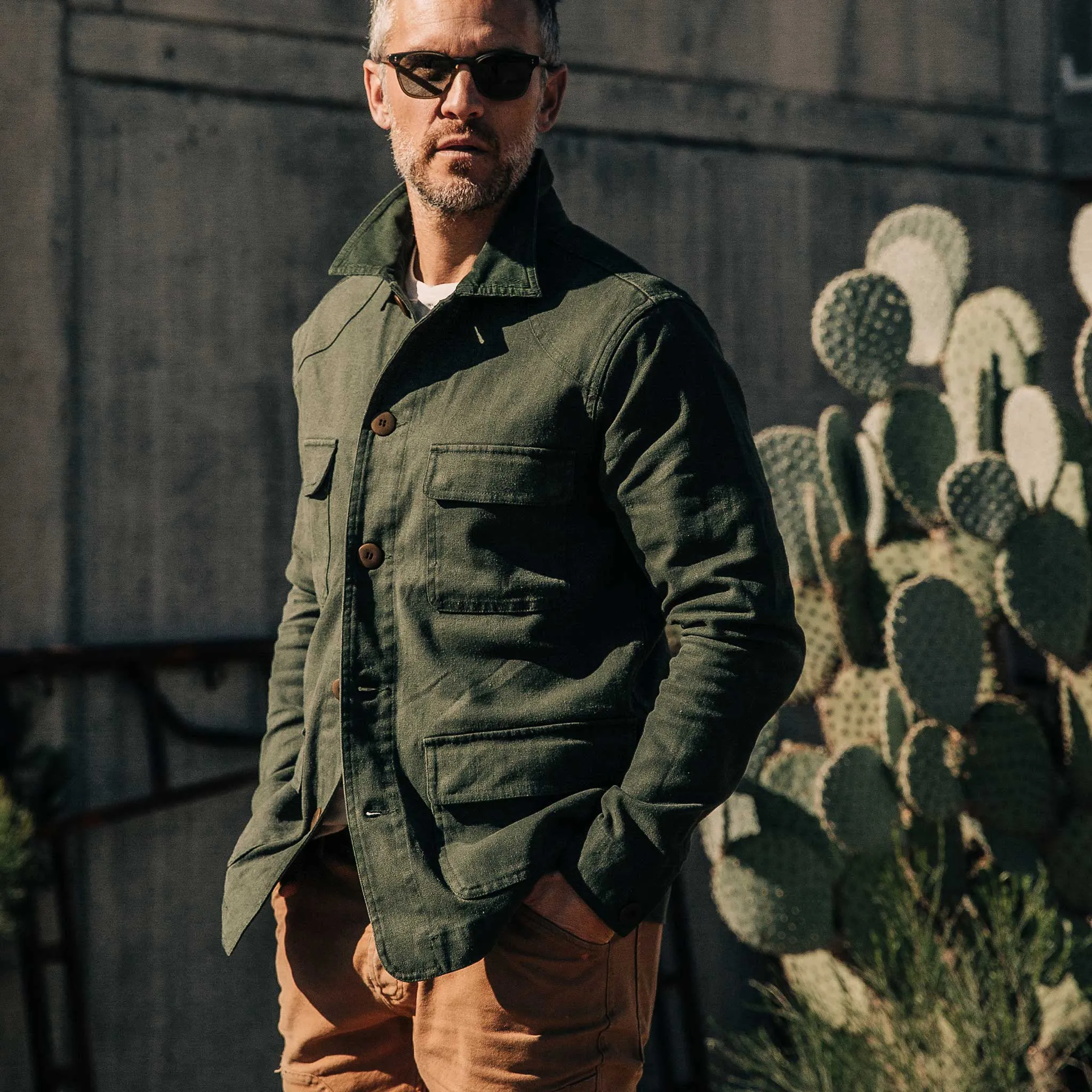 The Project Jacket in Olive Boss Duck sold by Taylor Stitch product image thumbnail 2