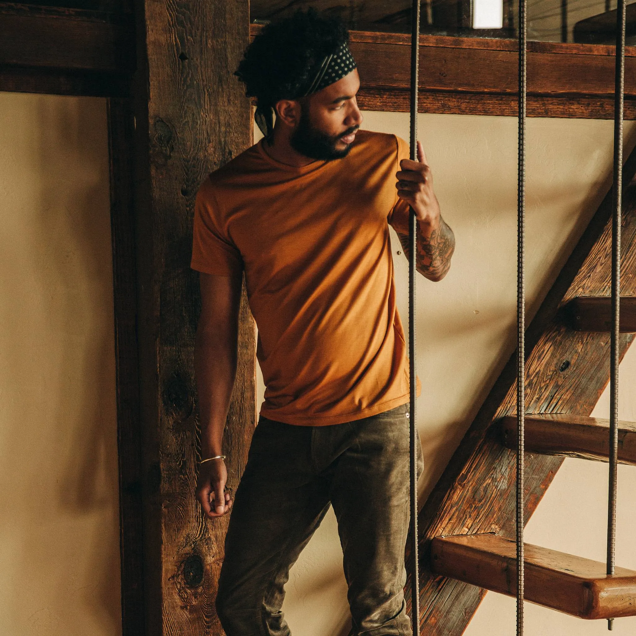 The Merino Tee in Heather Saffron sold by Taylor Stitch product image thumbnail 2