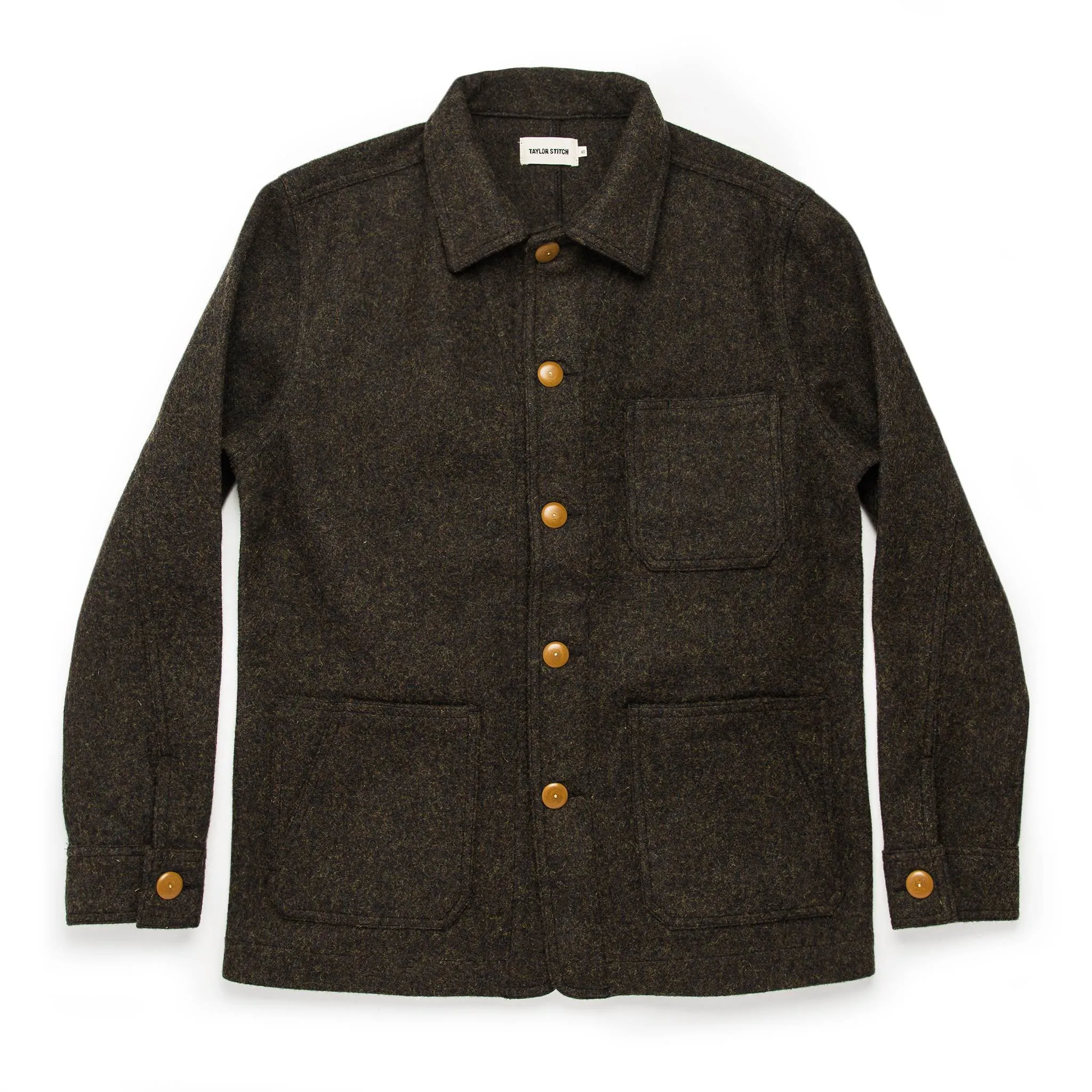 The Ojai Jacket in Shetland Moss sold by Taylor Stitch