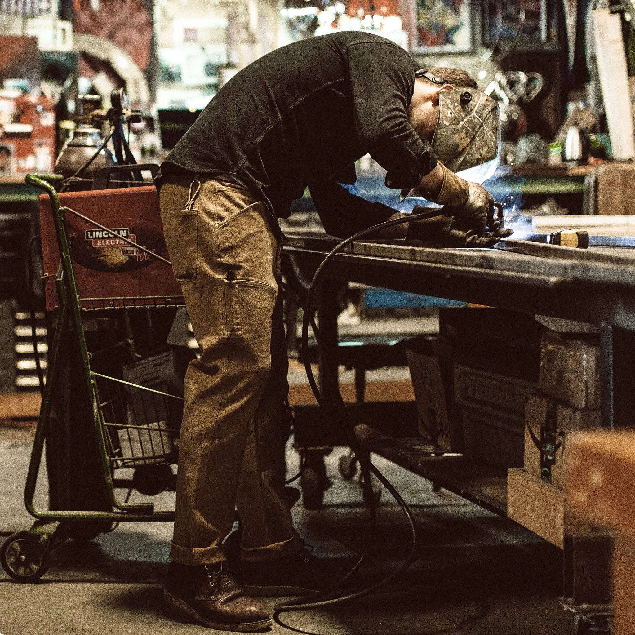 The Chore Pant in British Khaki Boss Duck sold by Taylor Stitch product image thumbnail 3