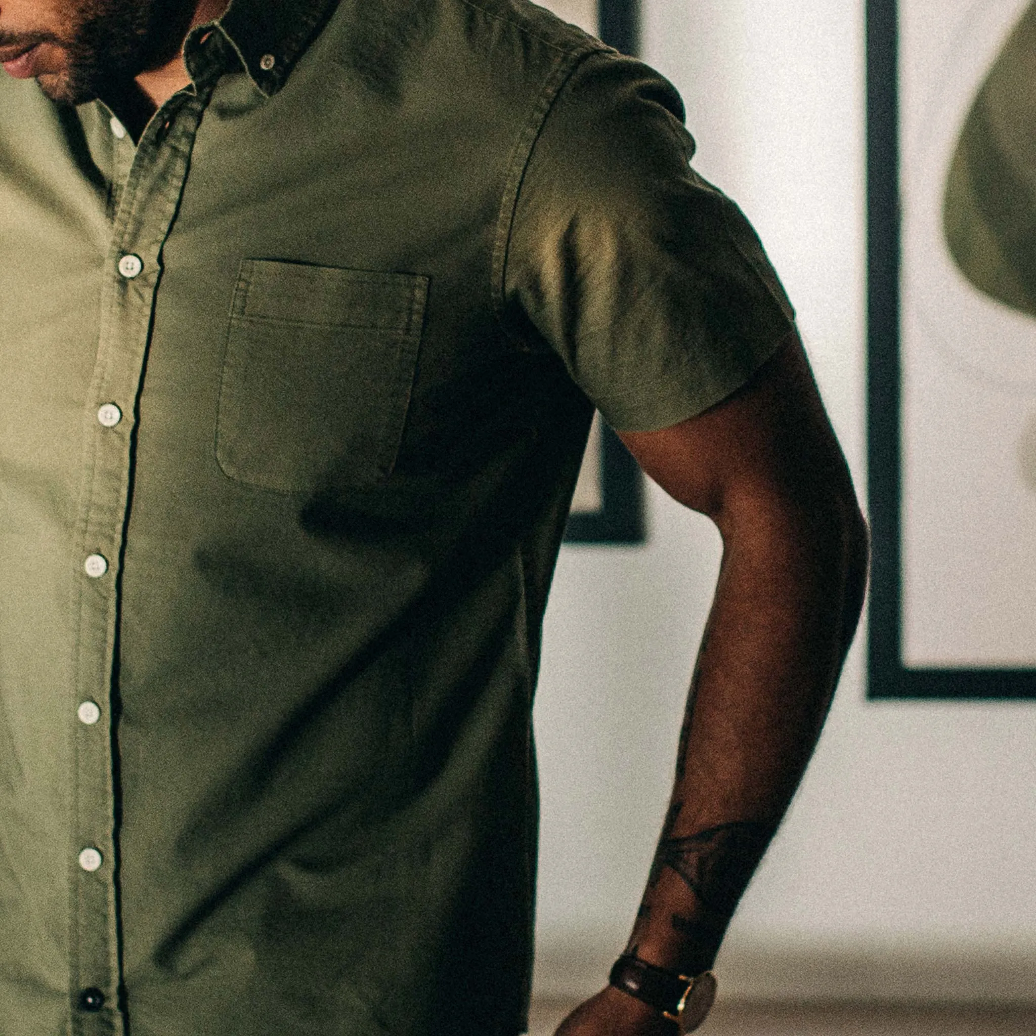 The Short Sleeve Jack in Cactus Oxford sold by Taylor Stitch product image thumbnail 4