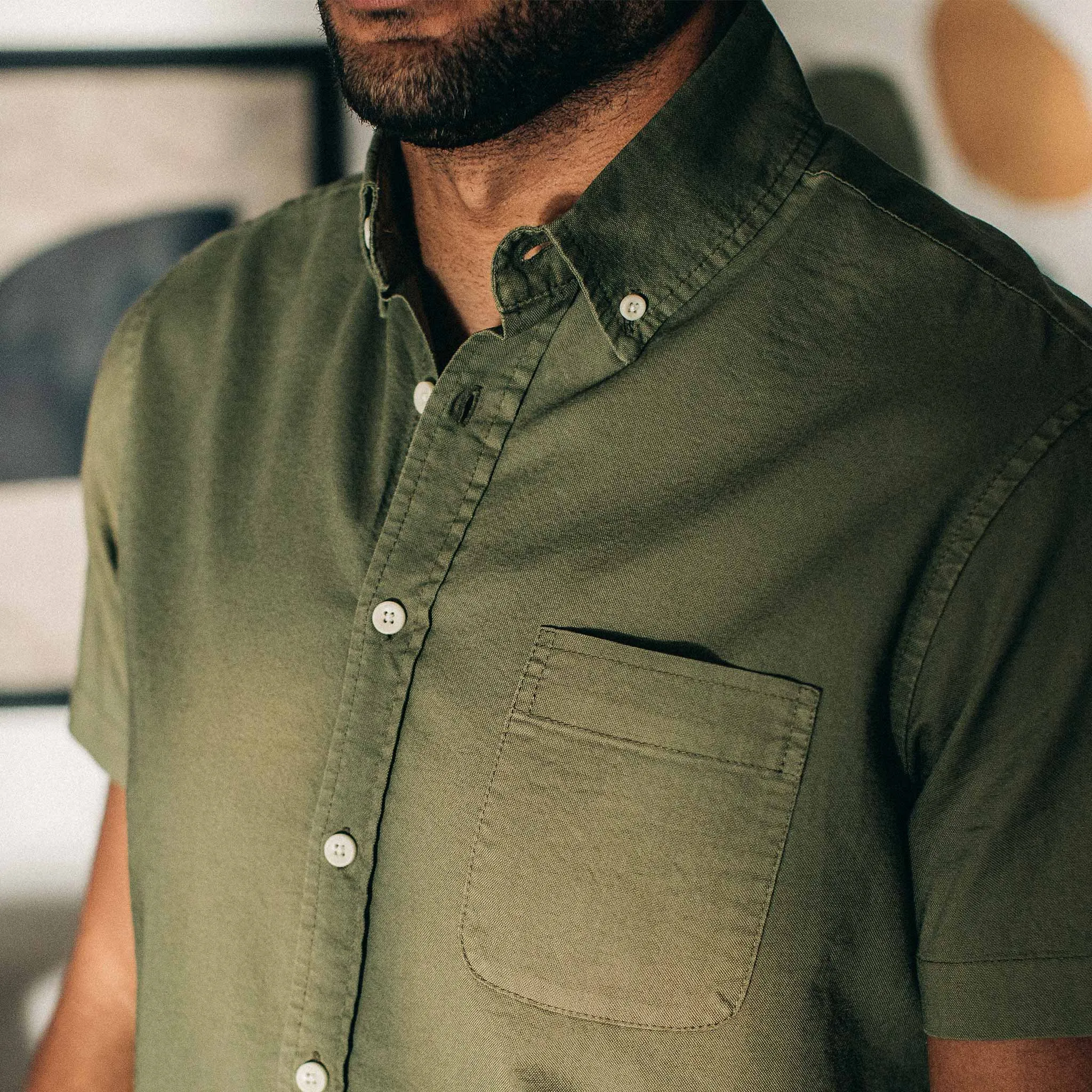 The Short Sleeve Jack in Cactus Oxford sold by Taylor Stitch product image thumbnail 3
