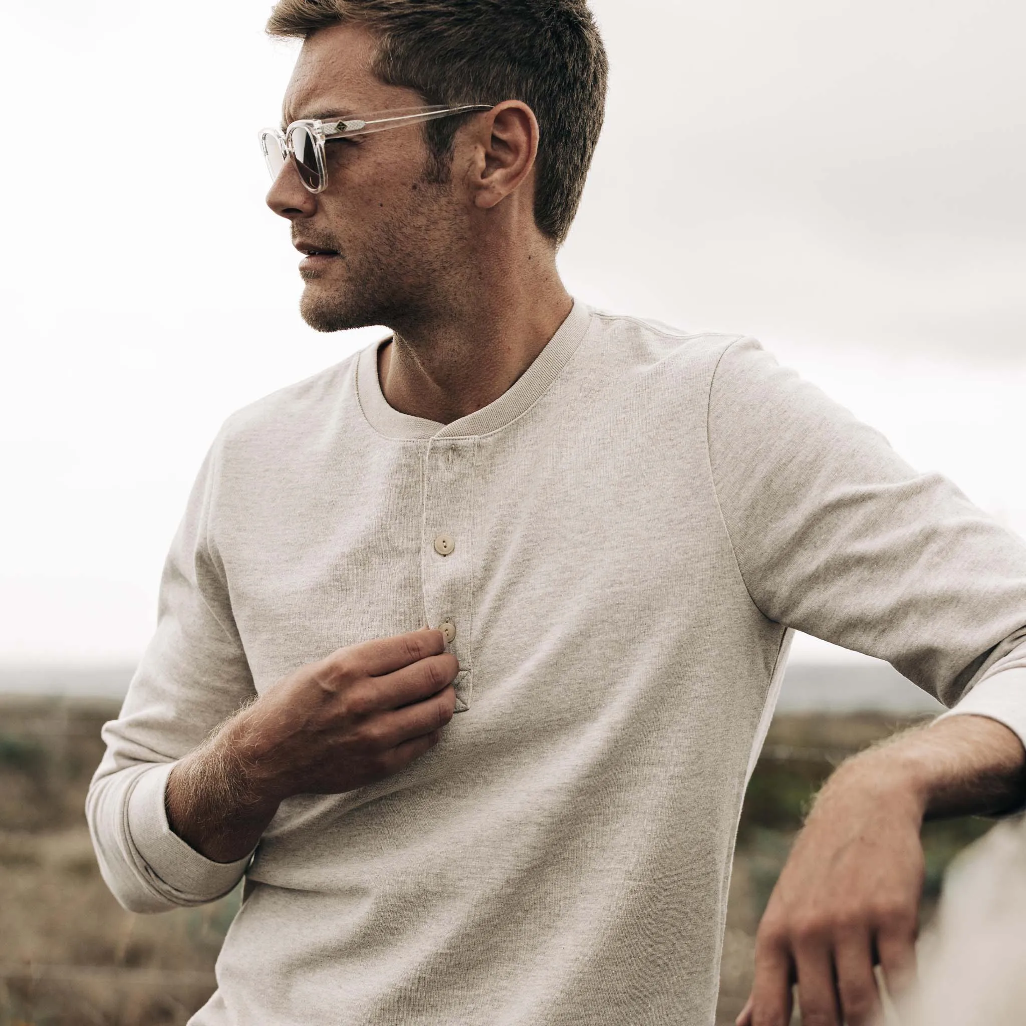 The Heavy Bag Henley in Oatmeal sold by Taylor Stitch product image thumbnail 3