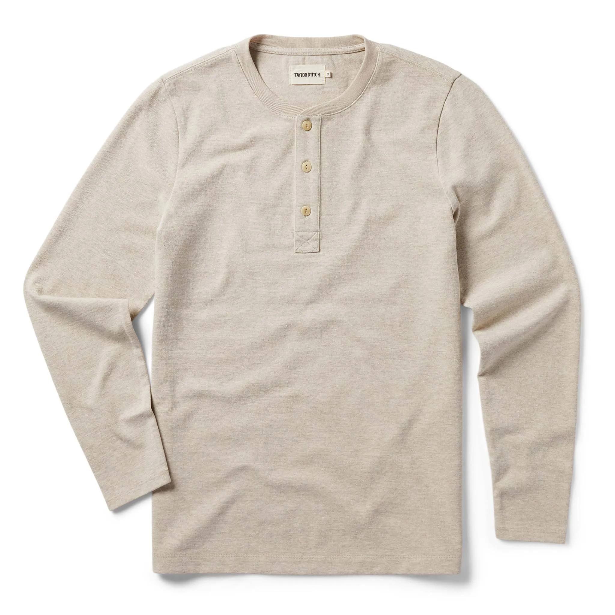 The Heavy Bag Henley in Oatmeal sold by Taylor Stitch