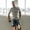 The Cotton Hemp Tee in Natural and Sagebrush Stripe sold by Taylor Stitch