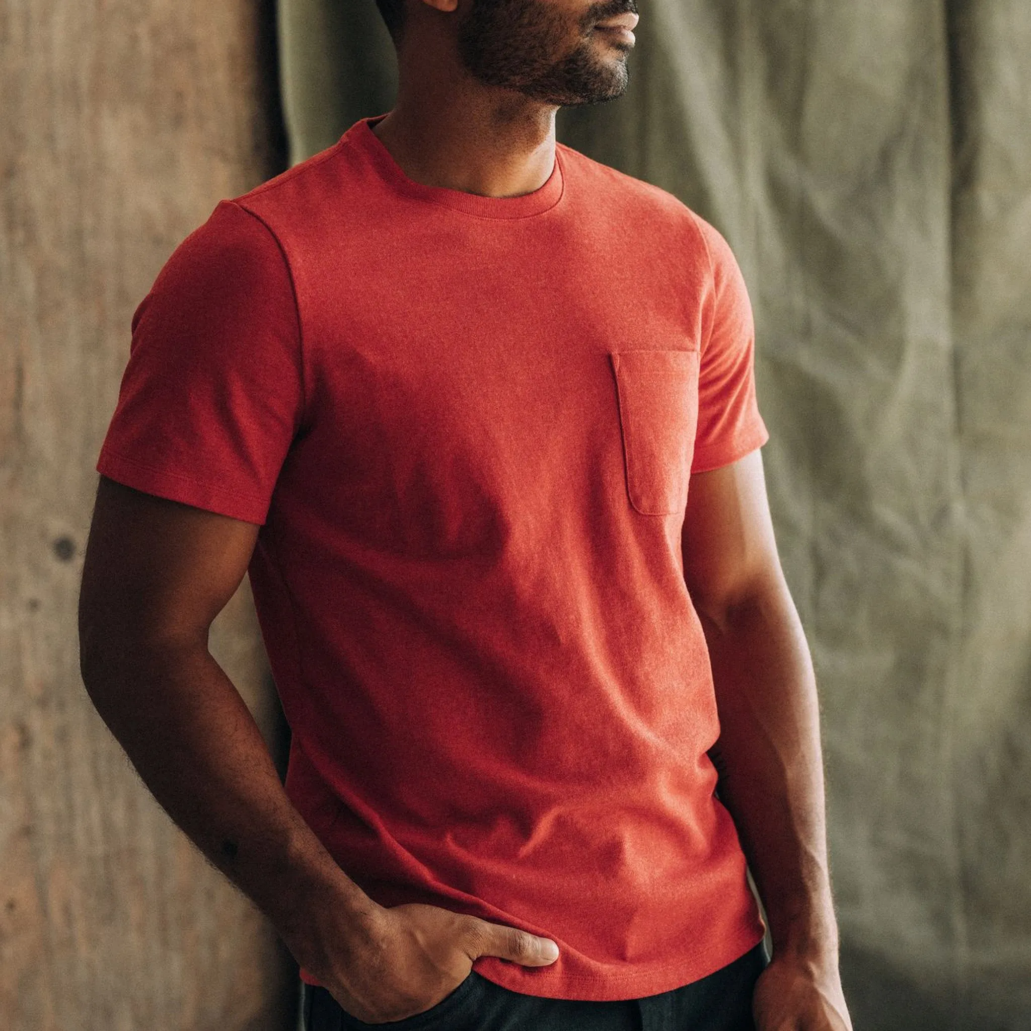 The Heavy Bag Tee in Cardinal sold by Taylor Stitch product image thumbnail 4