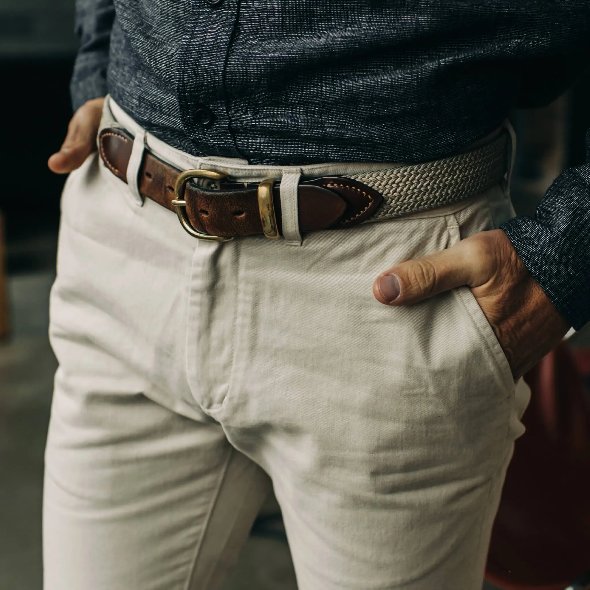 The Slim Foundation Pant in Organic Stone sold by Taylor Stitch product image thumbnail 3
