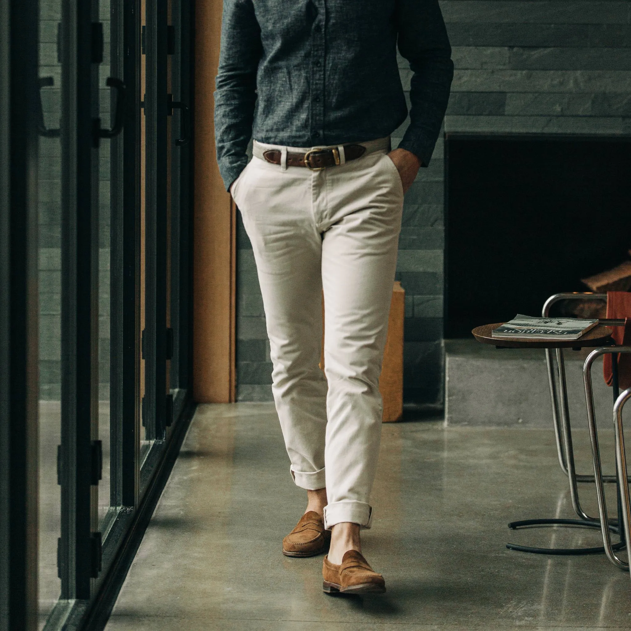 The Slim Foundation Pant in Organic Stone sold by Taylor Stitch product image thumbnail 2